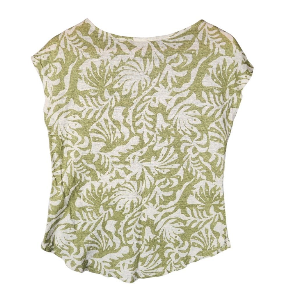 Rachel Zoe Lot Of 3 100% Linen Tropical Leaf Print Tops Size M-L Multicolor - Picture 8 of 16